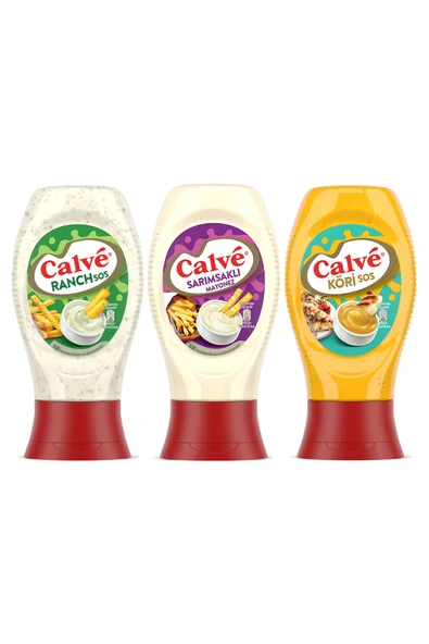 Calve Ranch Sos 245 G Sarımsaklı Mayonez 245 G Köri Sos 260 G - Resim 2