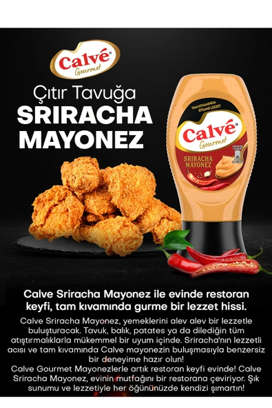 Gurme Mayonezler Sriracha 240g X1 Trüflü Mayonez 235g X1 Cheddar Jalapeno 240g X1 - Resim 3