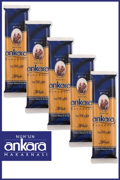 Nuh'un Ankara Spaghetti Makarna 500 gr x 5 Adet - 1