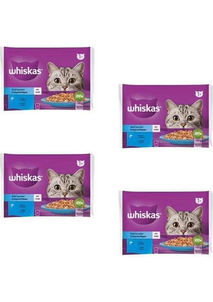 Whiskas Balık Favorileri Jöleli Kedi Yaş Maması 4X85 gr x 4 Adet