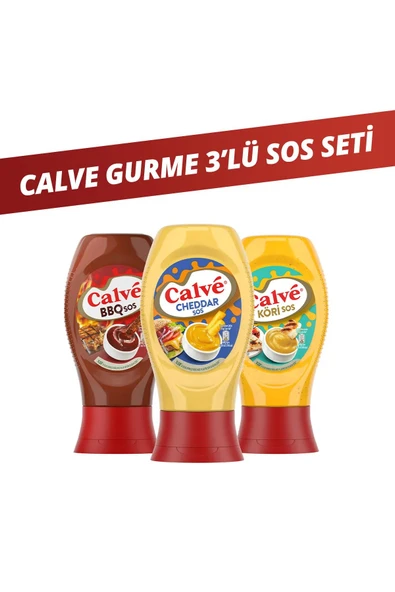 Calve Barbekü Sos 290 G Cheddar Sos 240 G Köri Sos 260 G ürün görseli