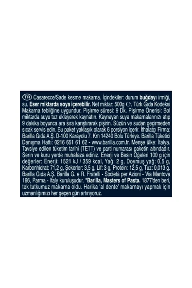 Barilla Casarecce Siciliane Makarna 500 gr - 3