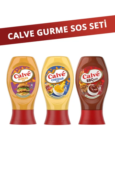 Calve BBQ Sos 290g + Cheddar Sos 240g + Burger Sos 245g