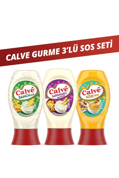 Calve Ranch Sos 245 G Sarımsaklı Mayonez 245 G Köri Sos 260 G
