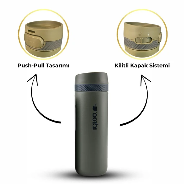 Igloo Squid Termos 600ml-HAKİ - 3