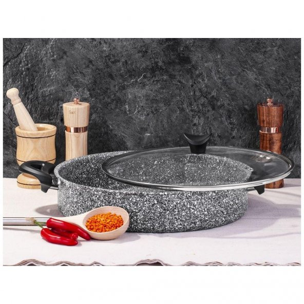 Taç Ultra Granit Karnıyarık Basık Tencere 32 Cm - 2