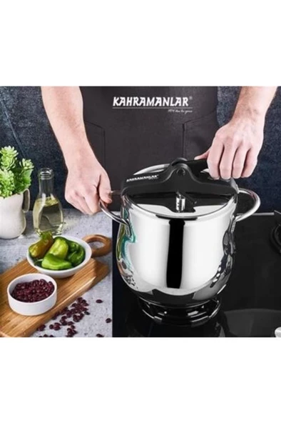 Kahramanlar 5 Lt Platin Güveç Düdüklü Tencere Siyah Kulp