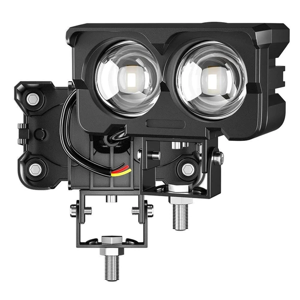 Motosiklet Led Sis Farı 2 ADET SET Metal Kasa Baykuş Model Delici Beyaz Sarı Çift Renk - 4