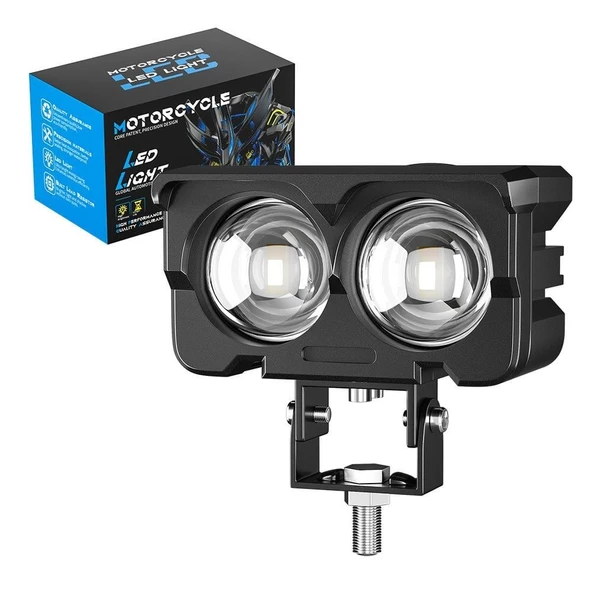 Motosiklet Led Sis Farı 2 ADET SET Metal Kasa Baykuş Model Delici Beyaz Sarı Çift Renk