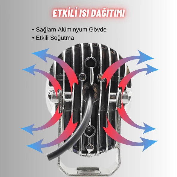 LED Motosiklet Aydınlatma Sis Lambası Skull Tasarımlı 3 Modlu 12V-24V Yüksek Performanslı Far 2 Adet - 6