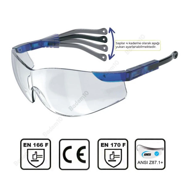 Bisiklet Gözlüğü Koruyucu Ayarlanabilir Saplı Bisikletçi Motorcu Gözlük Rüzgar Gözlüğü S800 Şeffaf