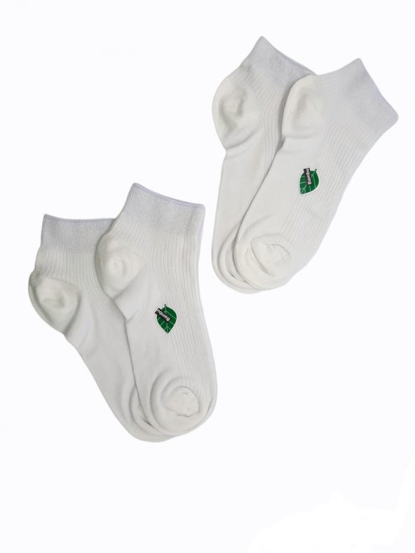 Bambu Erkek Beyaz 3 çift Renkli Patik Çorap 40-44  BT-0295
