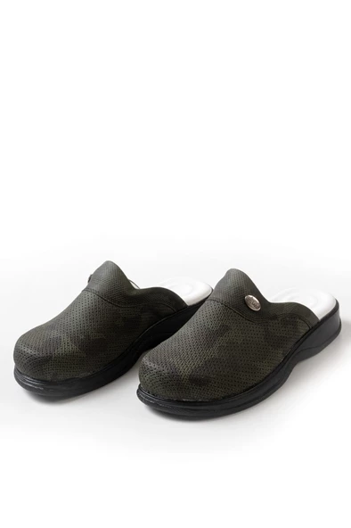 Blum Sabo Terlik Erkek Yeşil Kamuflaj Desenli Hastane,Sağlık,Mutfak Ortopedik Sabo Terlik - Resim 4