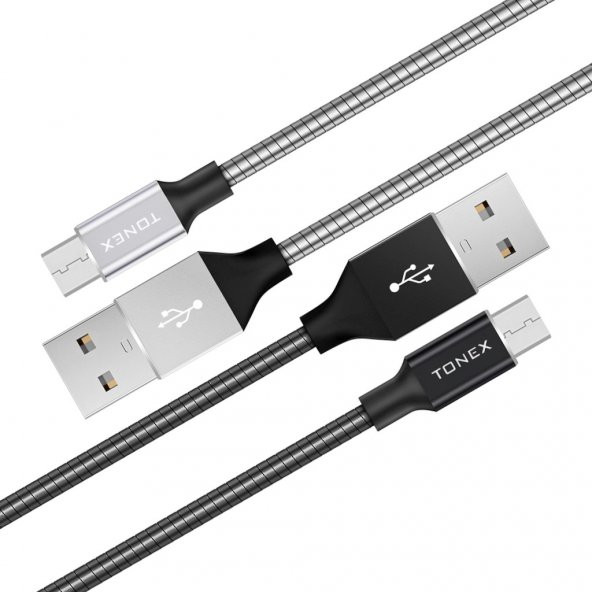 Tonex Titan Metal Kaplama Micro 3.4A USB Şarj ve Data Kablosu 1Mt