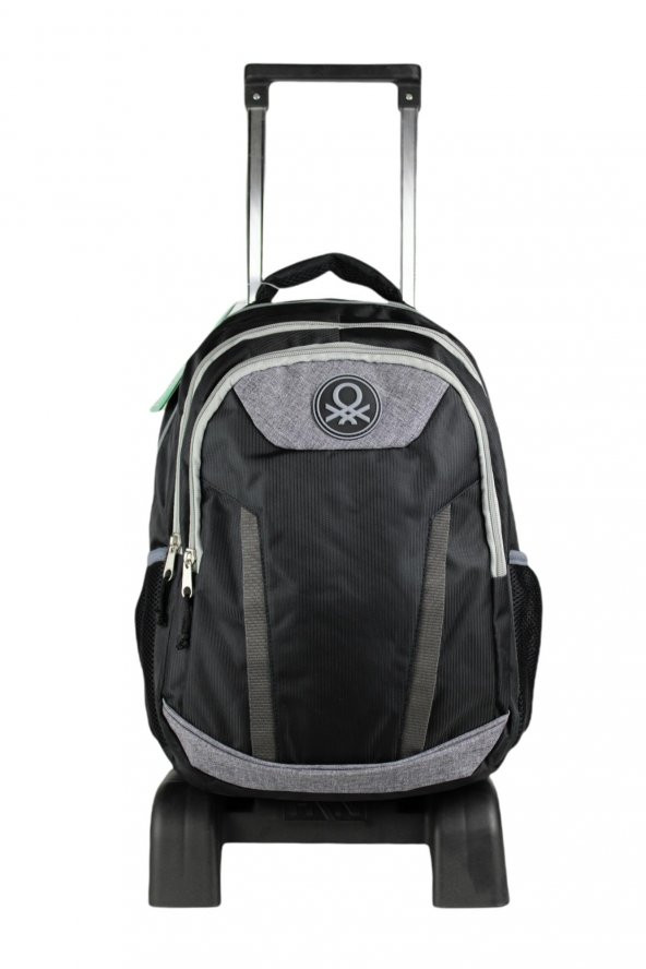 Benetton Çek Çekli Tekerlekli Okul Çantası - Resim 2