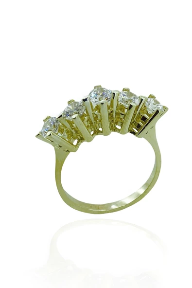 8 Ayar Altın Yüksek Taş Pırlanta Montür Beştaş Yüzük ürün görseli