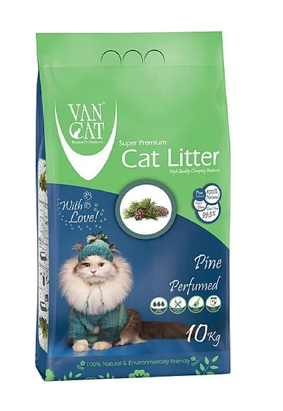 Vancat Çam Kokulu Bentonit Kedi Kumu İnce Taneli 10 KG ürün görseli 1