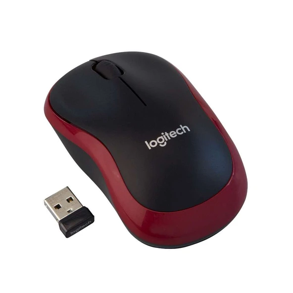 LOGITECH M185 NANO MOUSE KABLSZ BLACK/RED 910-002237 - 2
