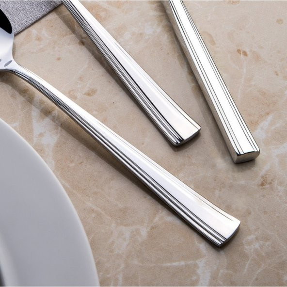 Nehir Katre Sade 84 Parça Deri Kutulu Çatal Kaşık Bıçak Takımı - 3