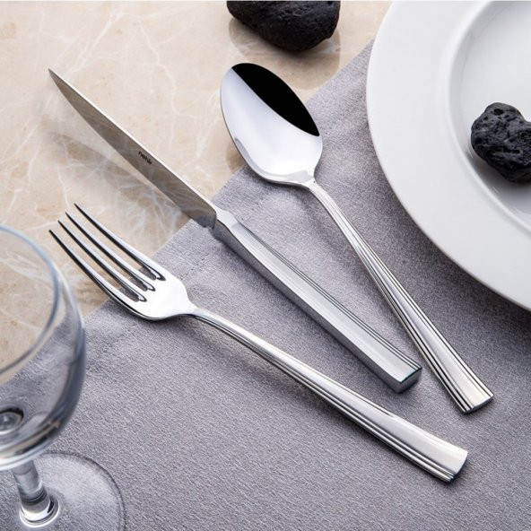 Nehir Katre Sade 30 Parça Karton Kutulu Çatal Kaşık Takımı - 2