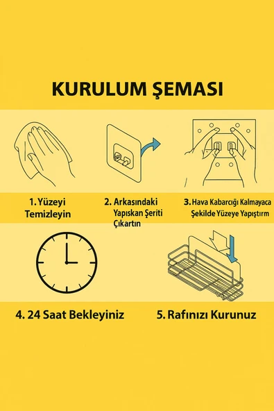 10 Adet 7x7cm Yedek Süper Güçlü Yapışkanlı Askı, 20KG Banyo - Mutfak Raf Tutucu Sticker, Delmesiz - Resim 7