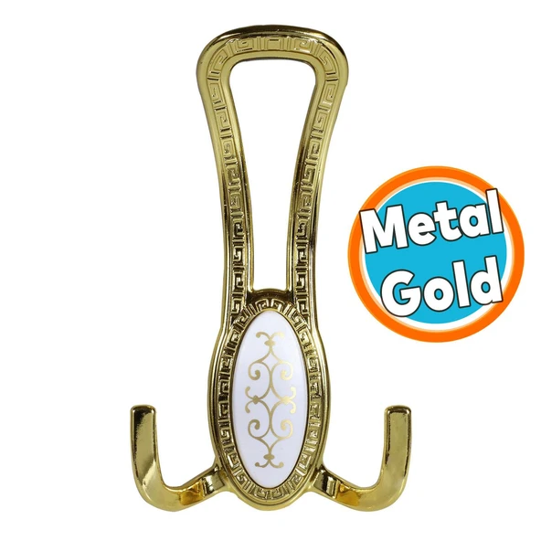 Metal Portmanto Vestiyer Duvar Dolap Elbise Mobilya Kapı Askısı Askılığı Askılık Gold Altın (4 Adet) - 6
