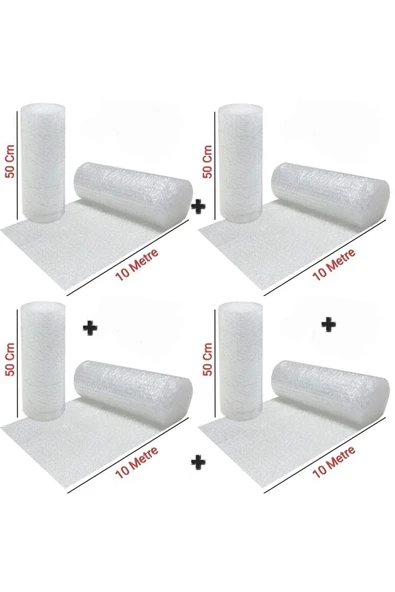 4 Adet Özel Boy Balonlu Naylon 50cm X 10m Ambalaj Naylonu Patpat Pıt Pıt 40 Gr