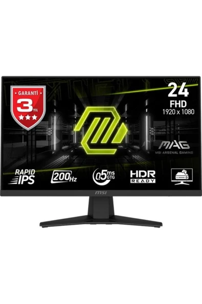 MSI 23.8 MAG 244F FHD RAPID IPS FLAT 200HZ 0.5MS FREESYNC GAMING MONITOR