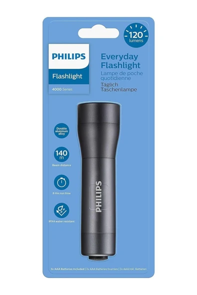 SFL4000T/10 El Feneri - 3 Aaa Pilli LED El Feneri - 120 Lümen - Siyah [enerji Sınıfı A+] - Resim 2