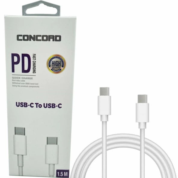 TYPE-C TYPE-C 1.5 Metre Şarj ve Veri Kablosu Concord C-814 - 3