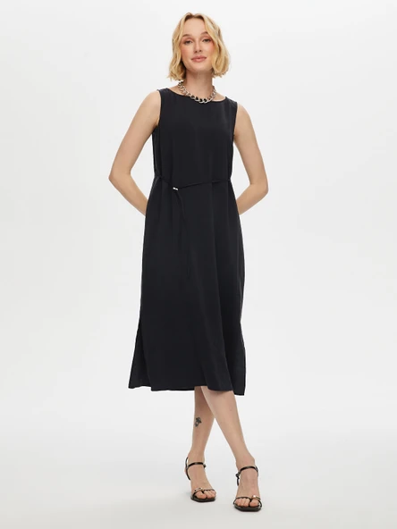 Faik Sönmez Kadın Yanları Yırtmaçlı Kolsuz Modallı Elbise 25YUS25ELB041 - 7