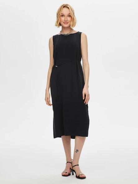 Faik Sönmez Kadın Yanları Yırtmaçlı Kolsuz Modallı Elbise 25YUS25ELB041