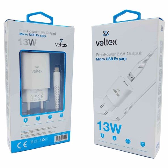 13W 2.6A Micro Şarj Aleti Veltex VTX002