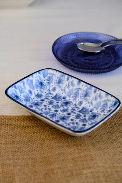 TABAK EVİ Blue Heaven Kayık Tabak Tekli 17x12x3cm