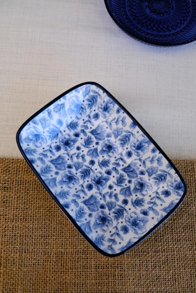 TABAK EVİ Blue Heaven Kayık Tabak Tekli 17x12x3cm - 2