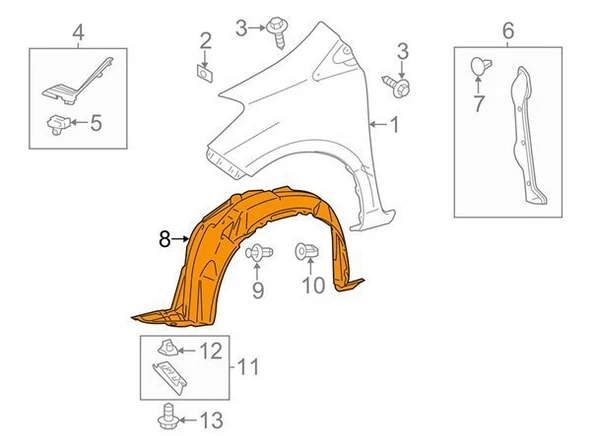 Toyota Yaris Ön Davlumbaz Sol (2015-2020) 538760D430 1.5, 1.0, 1.3, 1.4 - Resim 2