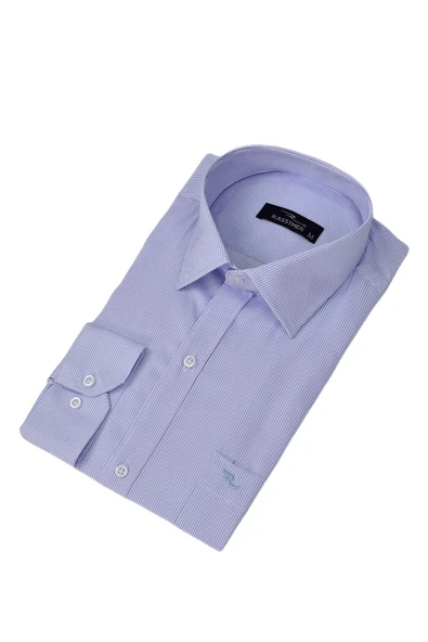 Erkek Çizgili Klasik Tek Cepli Uzun Kol Gömlek BGL-ST04553 - Resim 12