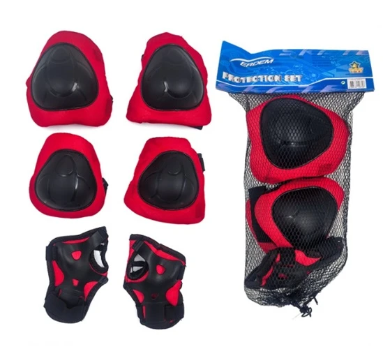 Kids Club Koruyucu Set Dizlik Dirseklik Bileklik Kırmız-Siyah