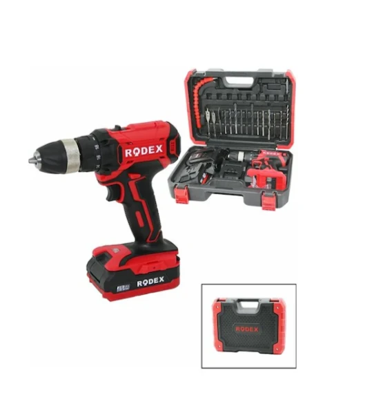 Rodex RDX-3375A 4741 Şarjlı Çift Batarya 17 PCS Uçlu Matkap