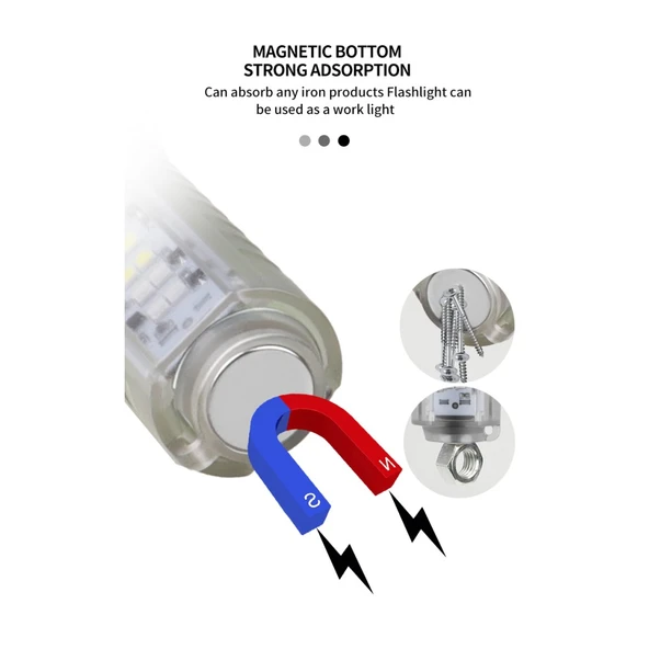 Profesyonel Tg Led Güçlü 8 Modlu Type-c 1000 Lümen Polis Çakarlı Şarjlı El Feneri - Resim 5
