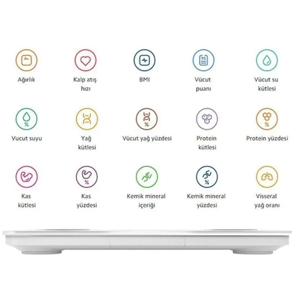 Xiaomi Mi Body Composition Scale S400 Yeni Nesil Akıllıl Bluetooth Çift Frekanslı Baskül Tartı - 6