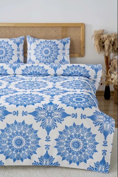 Alaçatı Çift Kişilik Baskılı Pike 200 x 220 cm