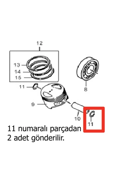 ÇELİKMOTO LIFAN LF200-16C PISTON PIMI TAHTIT SEKMANI #AT0911
