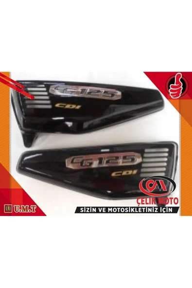 ÇELİKMOTO 125 AGK YAN KAPAK TAKIM SIYAH #UMT076-S
