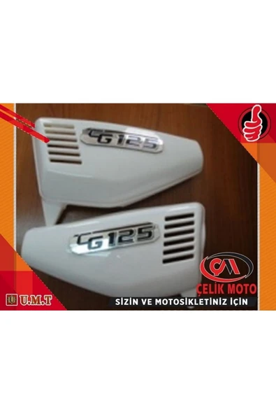 ÇELİKMOTO 125 AGK YAN KAPAK TAKIM BEYAZ #UMT076-B ürün görseli 1