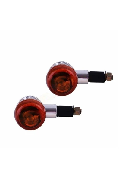 ÇELİKMOTO RF-093 CHOPPER SİNYAL KÜÇÜK SARI CAM UZUN TAKIM #52896