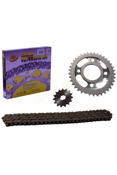 ÇELİKMOTO 15T / 38T 428 x 102 L ZİNCİR DİŞLİ SET CG - SFR #54718 ürün görseli 1