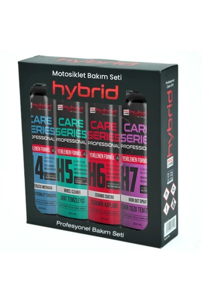 HYBRID PRO CARE HYBRID PROFESYONEL SERAMİK KAPLAMA MOTOSİKLET TEMİZLİK 4 LÜ