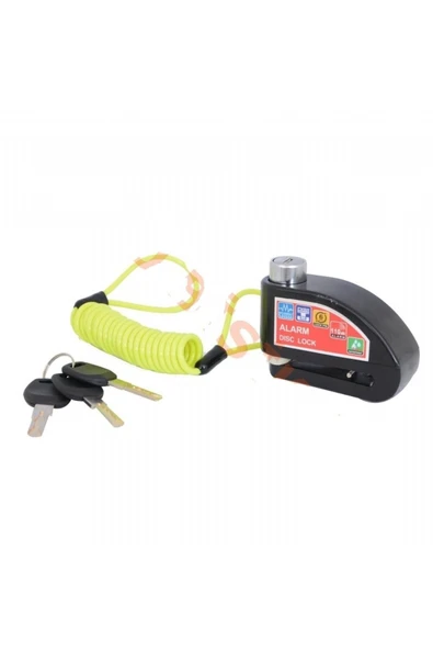 monero DİSK KİLİT - DÜZ ANAHTARLI - ALARMLI [SİYAH] [İP DAHİL 120CM] ürün görseli 1