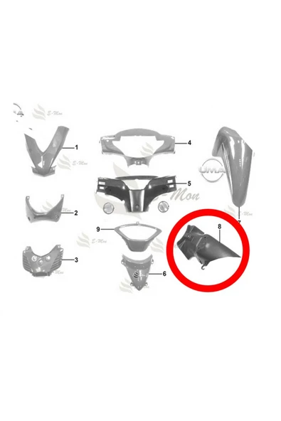 ÇELİKMOTO MONDIAL E-CUB ON CAMURLUK ARKA PARCA #Y4EMN2015A0045 ürün görseli 1